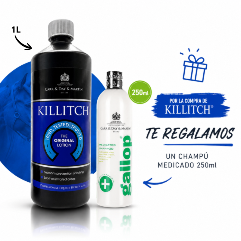 Loção KILLITCH 1L e champô medicado Gallop 250ml