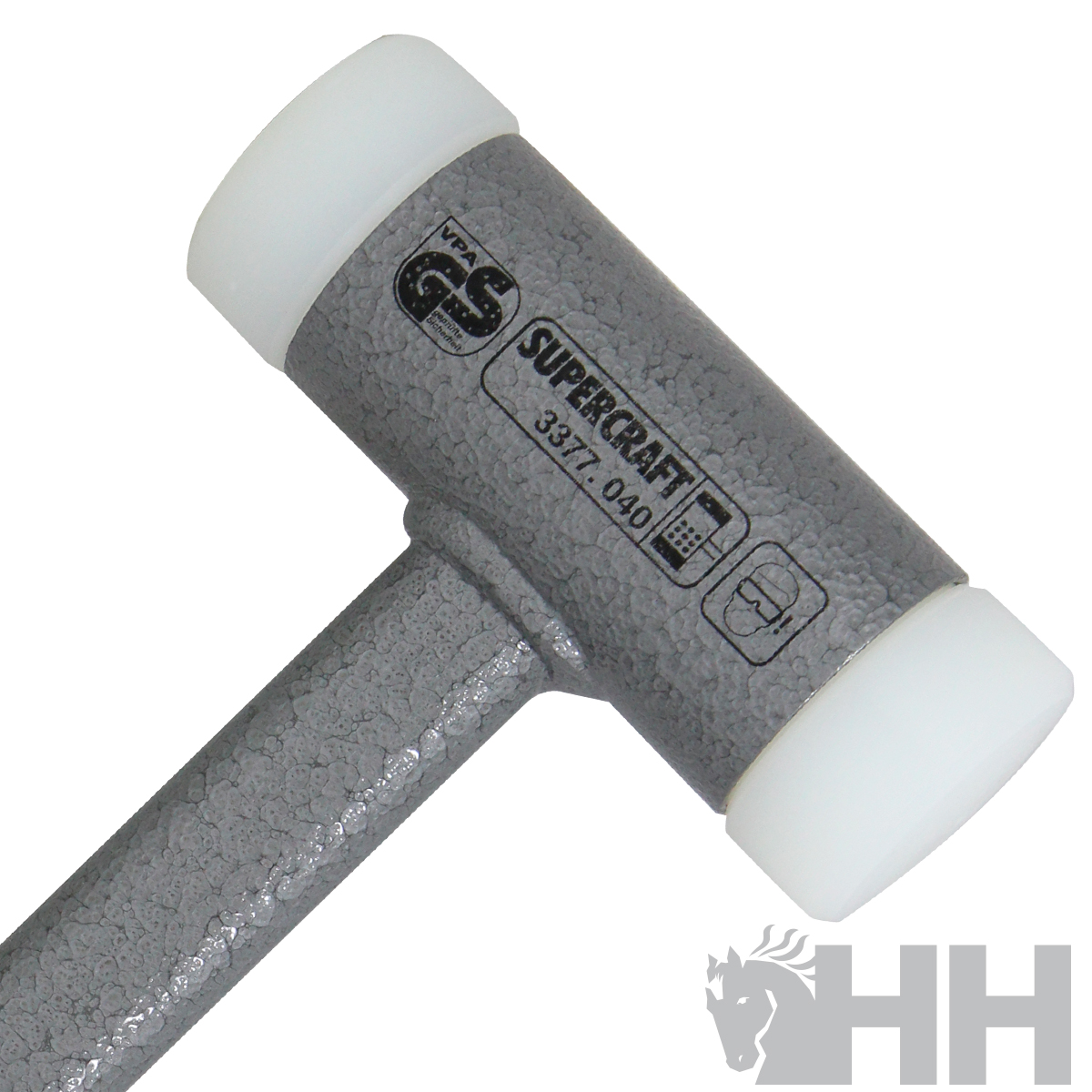 Martelo cinzento com pontas brancas e texto 'SUPERCRAFT 3377.040'.
