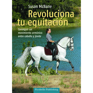 Livro com capa mostrando pessoa a montar cavalo branco ao lado de lago