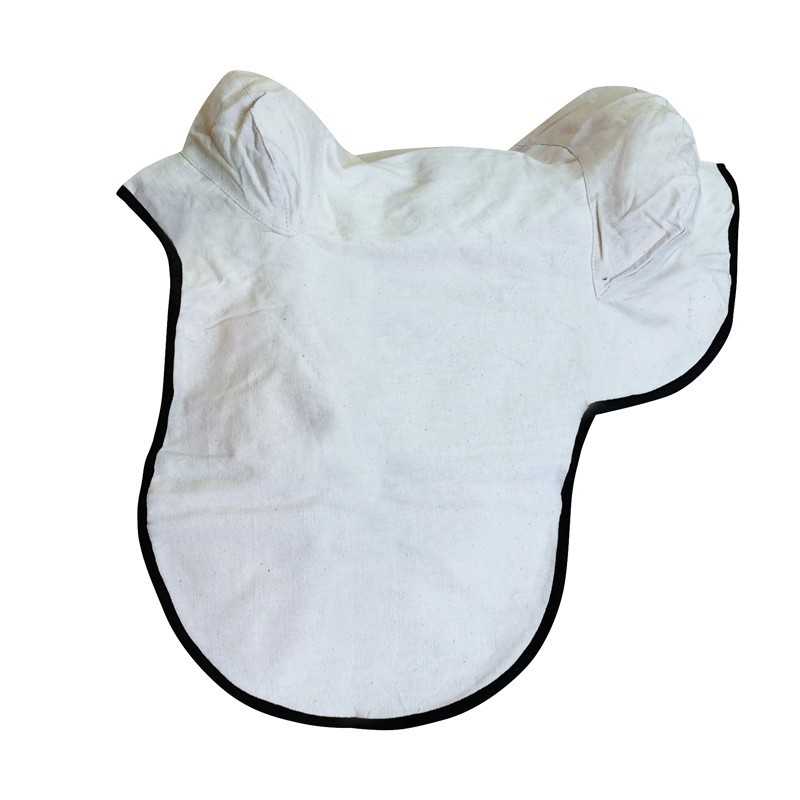 Toalha branca para bebé com orelhas de urso e bordas pretas