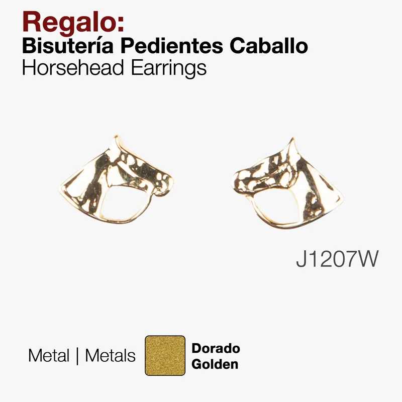 Brincos cabeça de cavalo dourados
