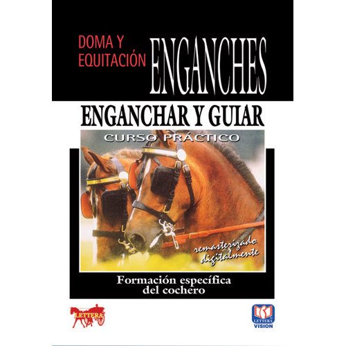 Capa de livro com cabeças de cavalos e texto em espanhol sobre enganchar y guiar
