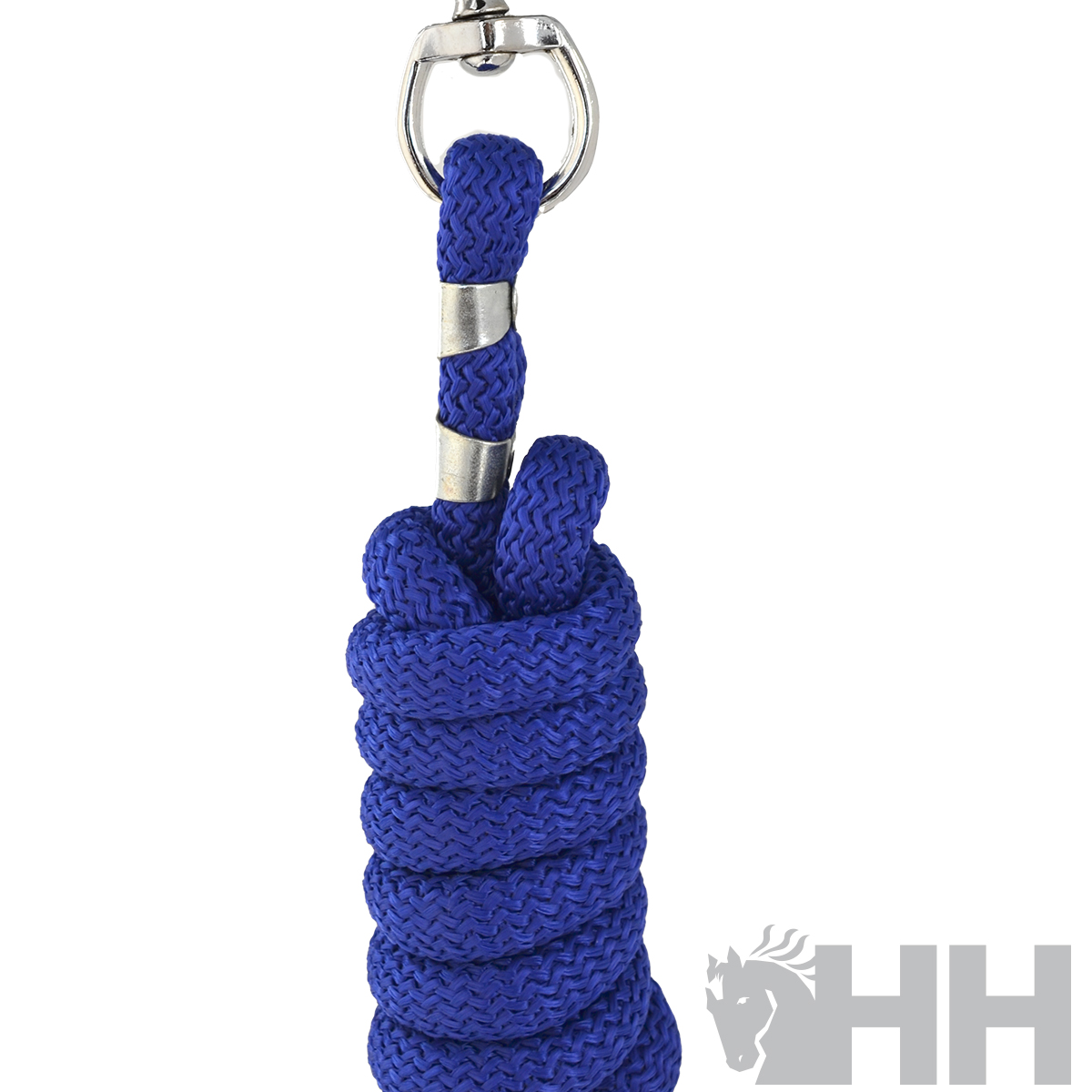 Corda azul com gancho metálico e logótipo HH