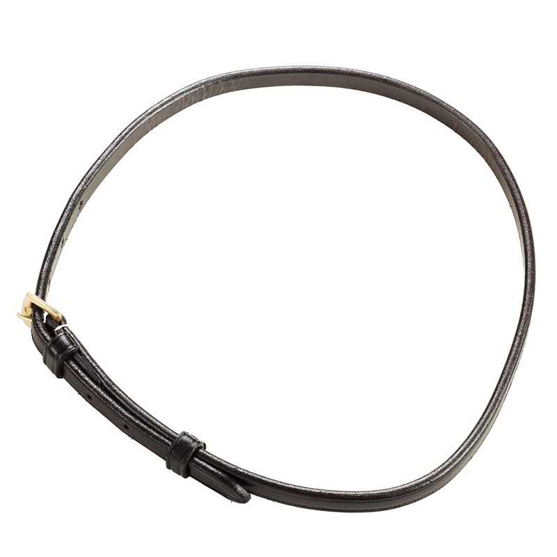 Cinto fino de couro preto com fivela dourada