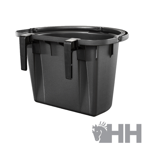 Contentor preto de plástico com tampa e presilhas