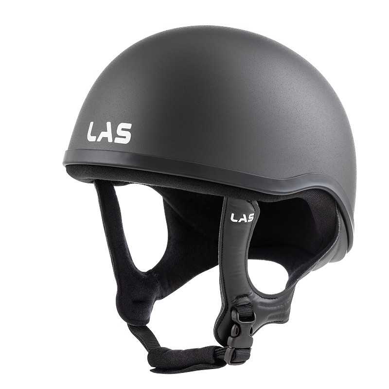 Capacete de bicicleta cinza fosco com alças pretas da marca LAS