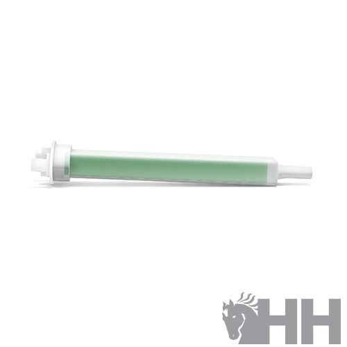 Cartucho de filtro de água cilíndrico verde claro com extremidades brancas