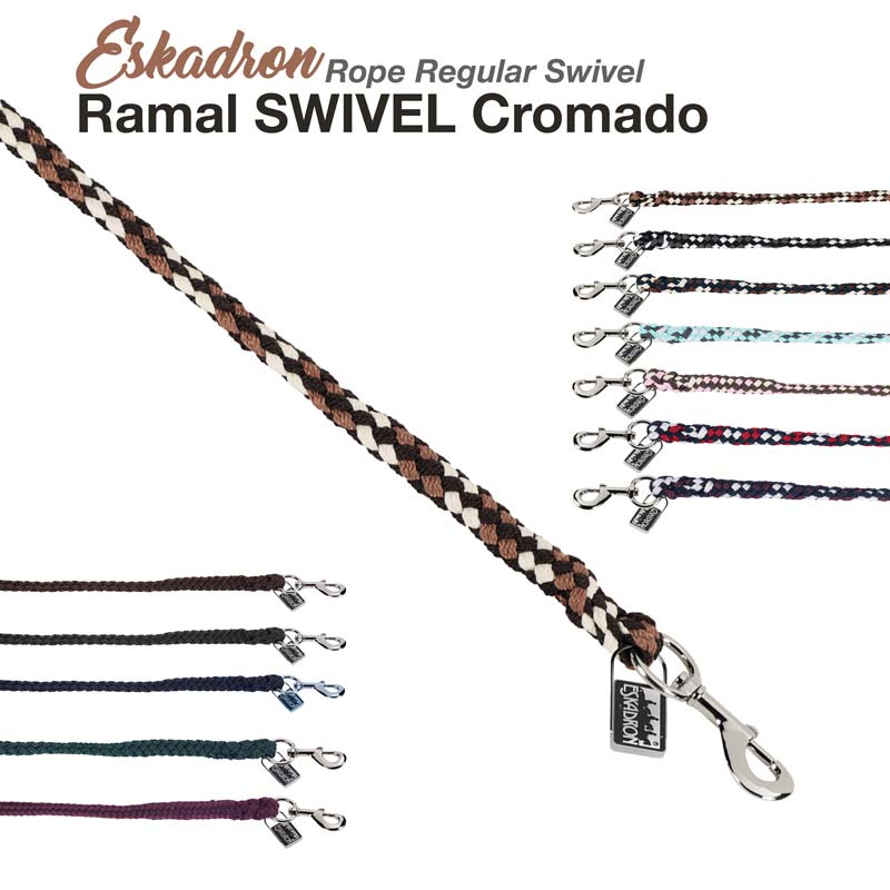 Ramal trançado para cavalo com mosquetão cromado em várias cores