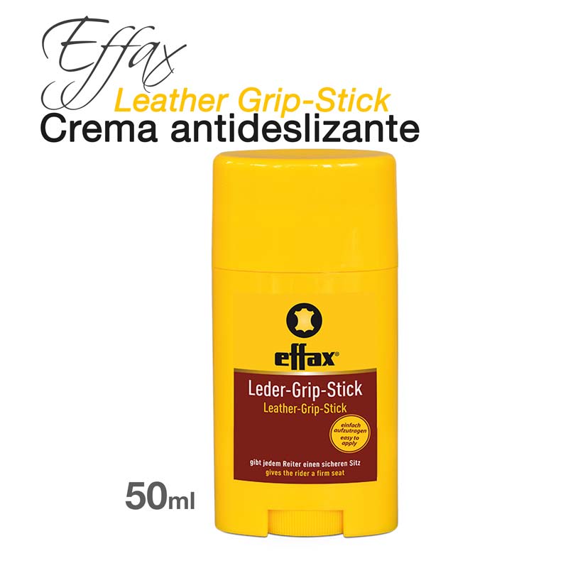 Frasco amarelo de creme antiderrapante Effax Leather Grip-Stick de 50 ml