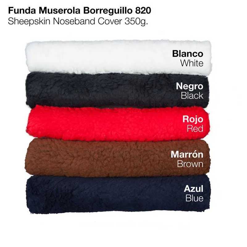 Capas para muserola em pele de carneiro em várias cores com descrição do produto