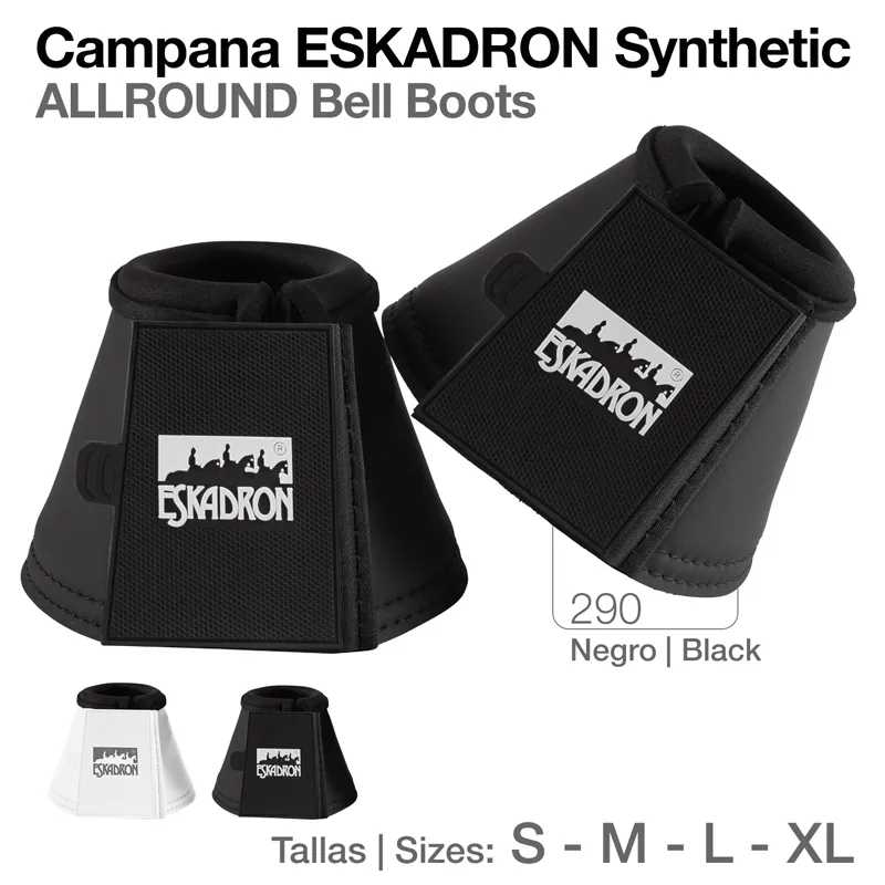 Campana ESKADRON Synthetic ALLROUND Bell Boots pretas com logótipo branco