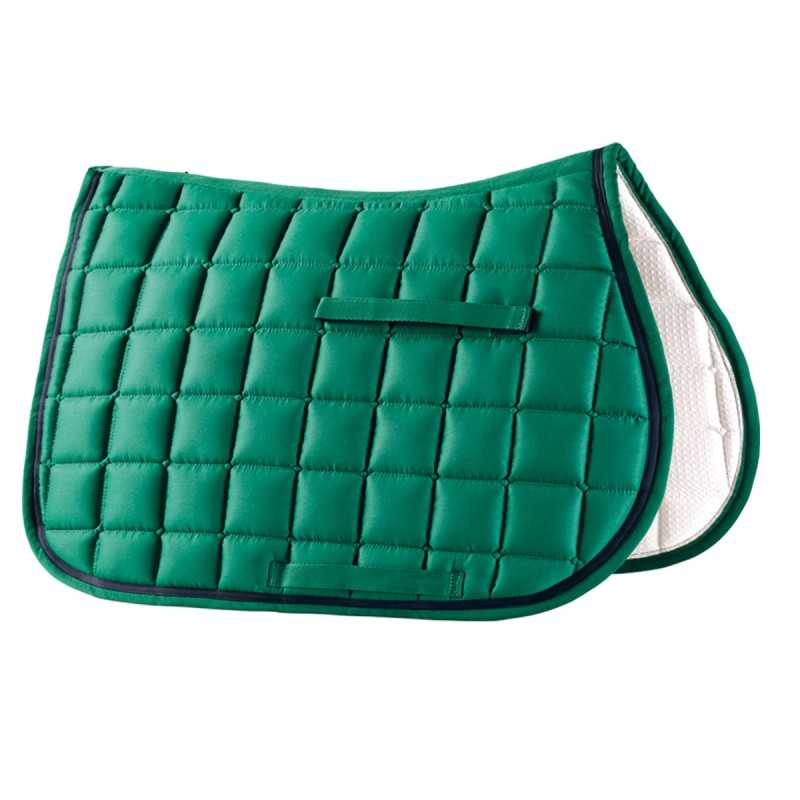 Almofada de sela verde acolchoada com interior branco