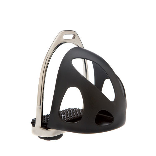 Estribo metálico com suporte plástico preto antiderrapante