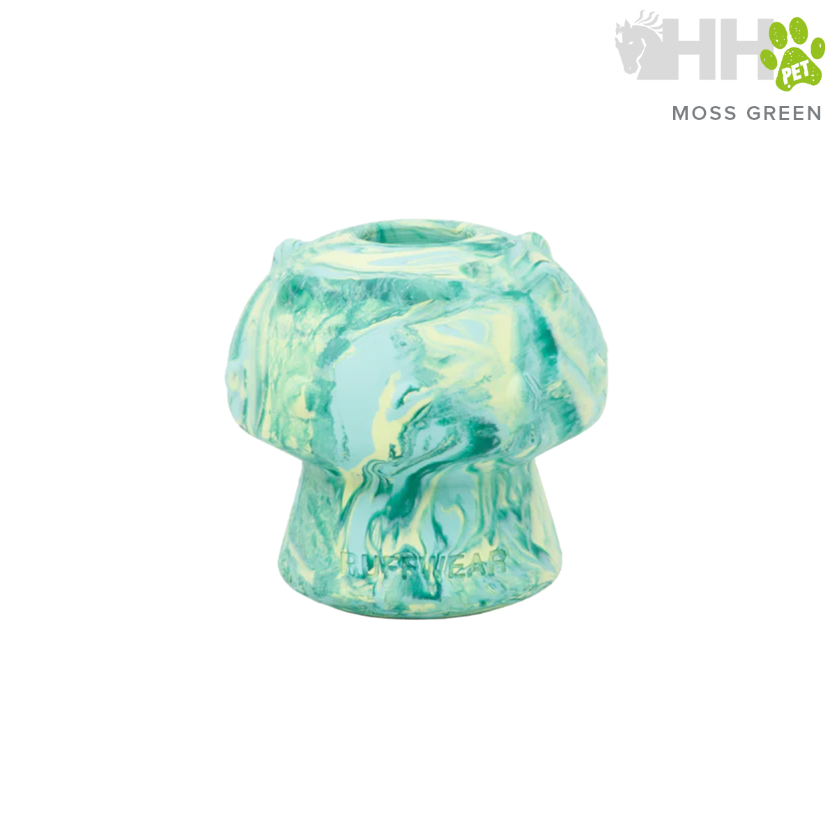 Peça para cachimbo em resina verde musgo com padrão marmoreado