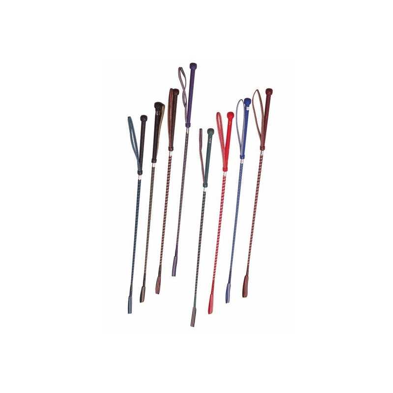 Conjunto de rédeas de equitação coloridas com textura trançada