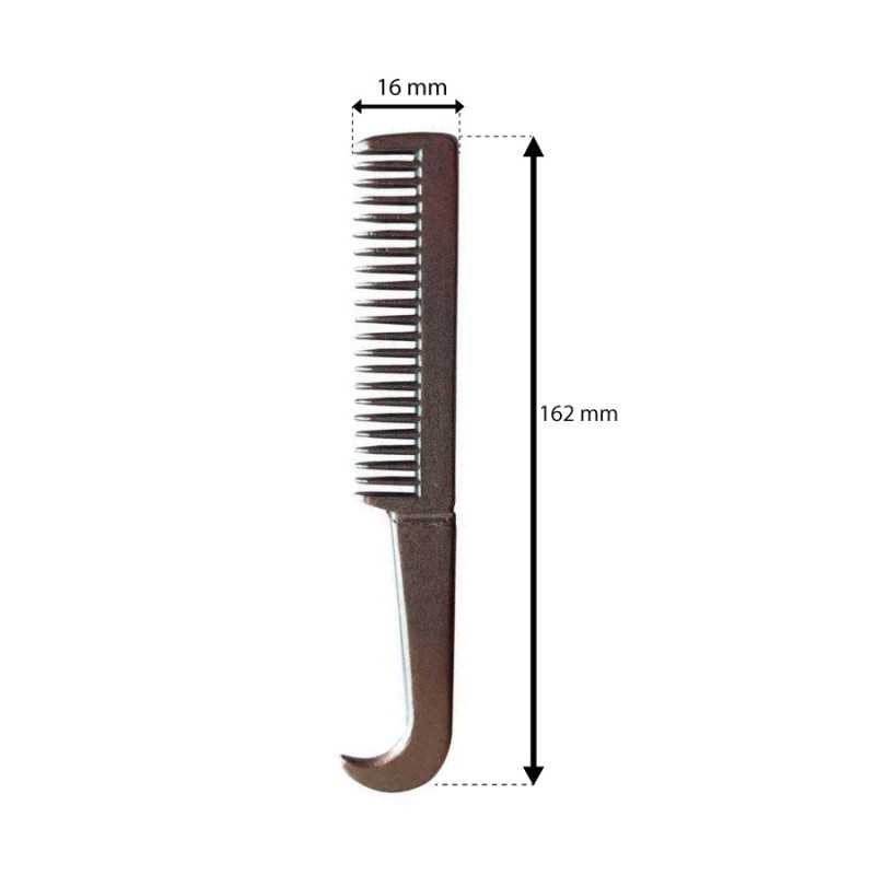 Pente castanho de plástico com medidas 162 mm e 16 mm