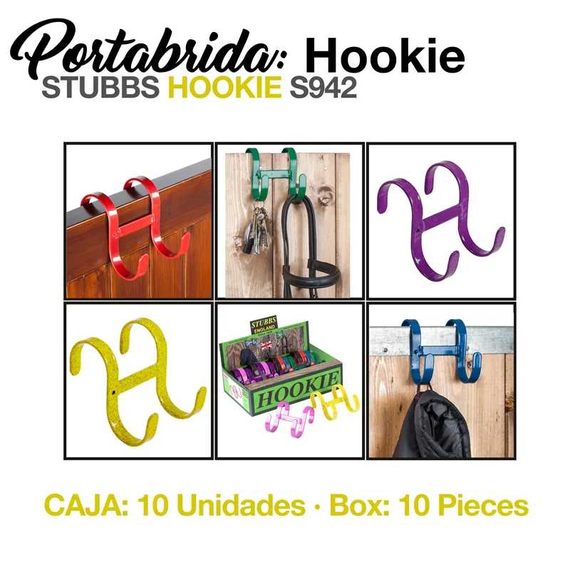 Ganchos metálicos coloridos Portabrida Hookie S942 para pendurar objetos