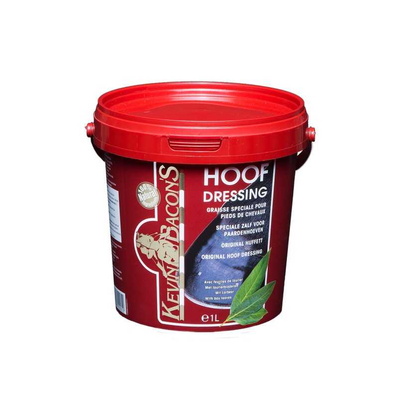 Balde vermelho do Kevin Bacon's Hoof Dressing para cascos de cavalos com capacidade de 1 litro