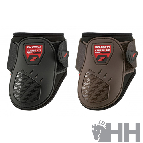 Protetores para cavalos Zandona Carbon Air em preto e castanho