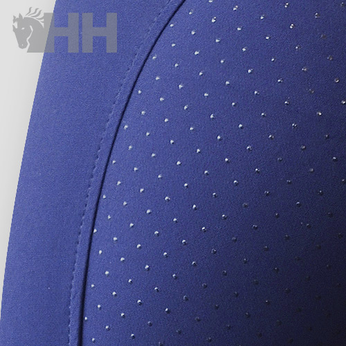 Textura perfurada e costura em tecido azul