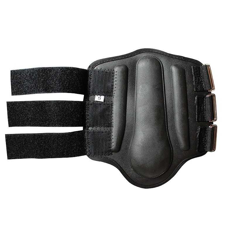 Protetor de equitação preto com fitas de velcro para cavalos