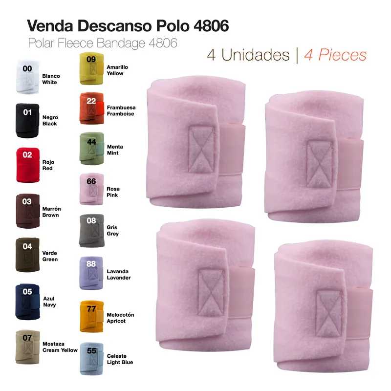 Venda de descanso polar fleece rosa com fecho de velcro e paleta de cores