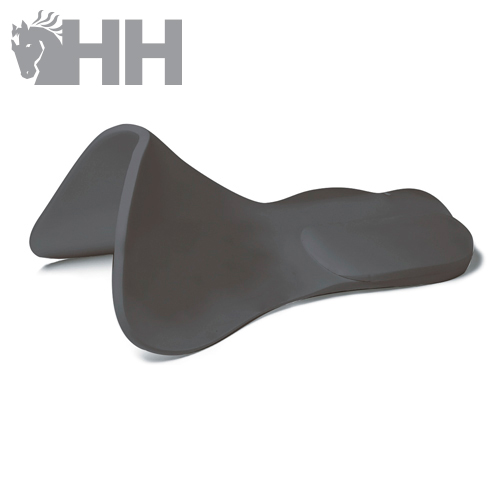 Assento ergonômico preto para equitação com logotipo HH cinzento