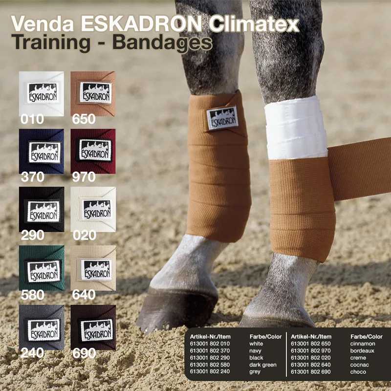 Venda ESKADRON Climatex para treino em várias cores aplicada em perna de cavalo na arena
