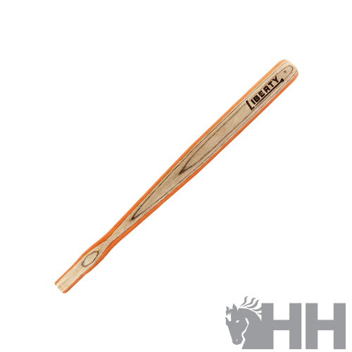 Taco de basebol de madeira com detalhes em laranja e texto LIBERTY