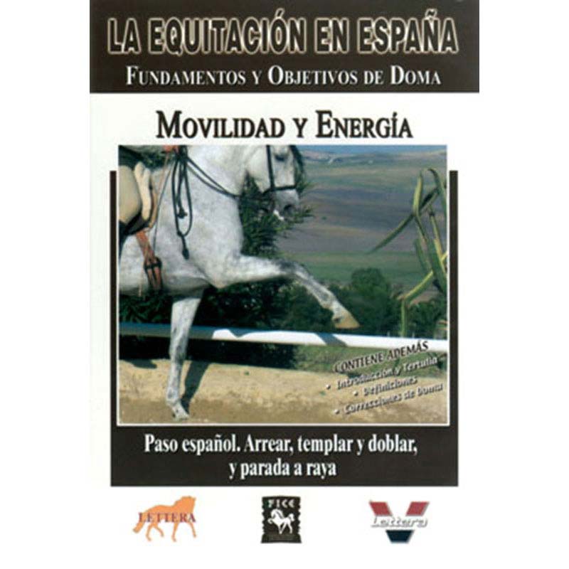 Capa de livro sobre equitação com imagem de cavalo branco executando passo espanhol