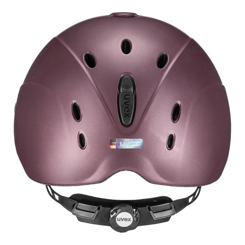 Capacete de proteção roxo escuro com ventilação e ajuste uvex