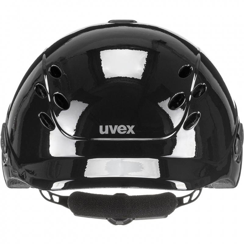 Capacete preto brilhante uvex com ventilação