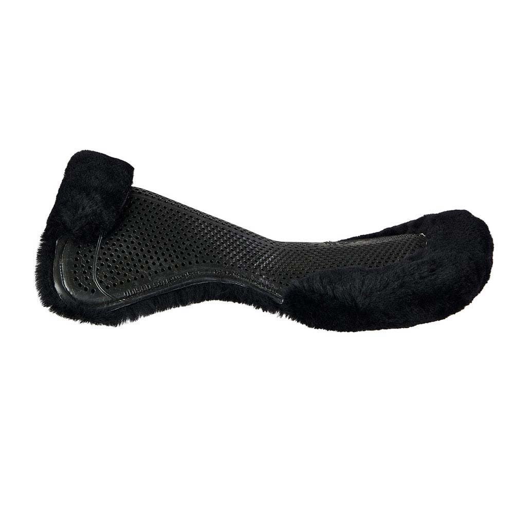 Protetor de sela para cavalo preto com bordas de pelo sintético
