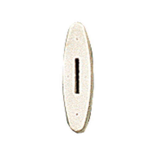 Fecho oval branco para móvel com ranhura central