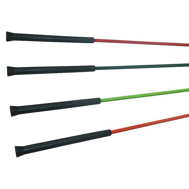 Quatro varas coloridas com cabo preto em fundo branco