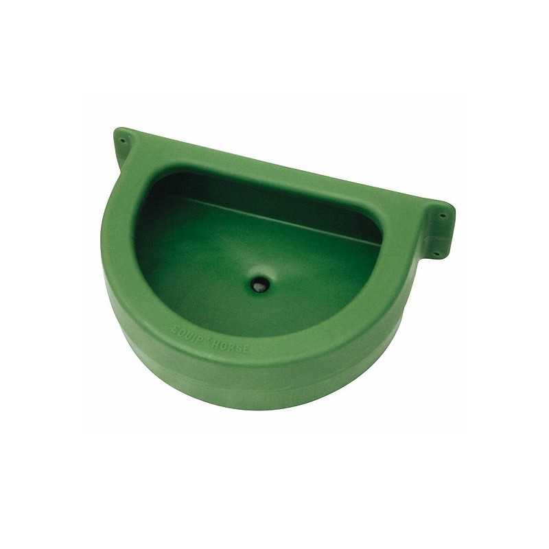 Comedouro verde semicircular de plástico para animais
