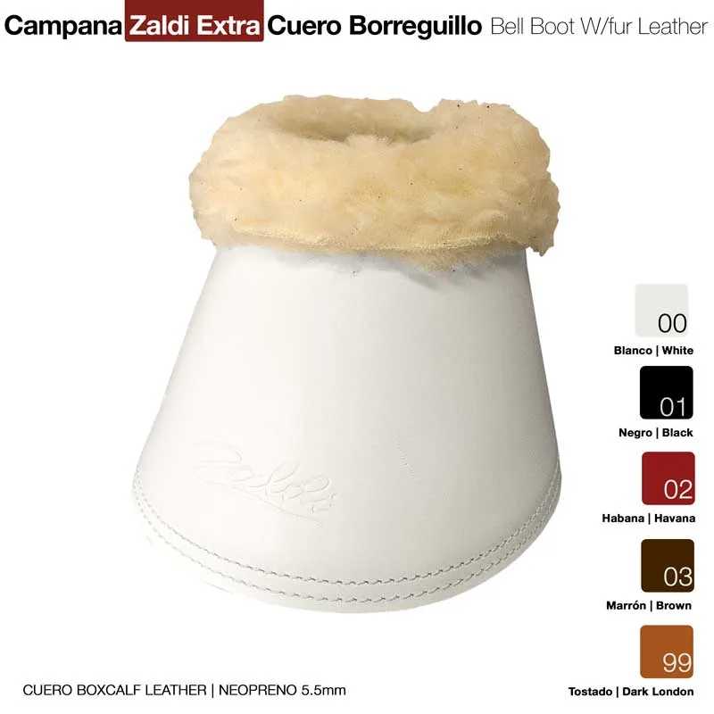 Campana branca em couro com forro de pele de carneiro e cores disponíveis