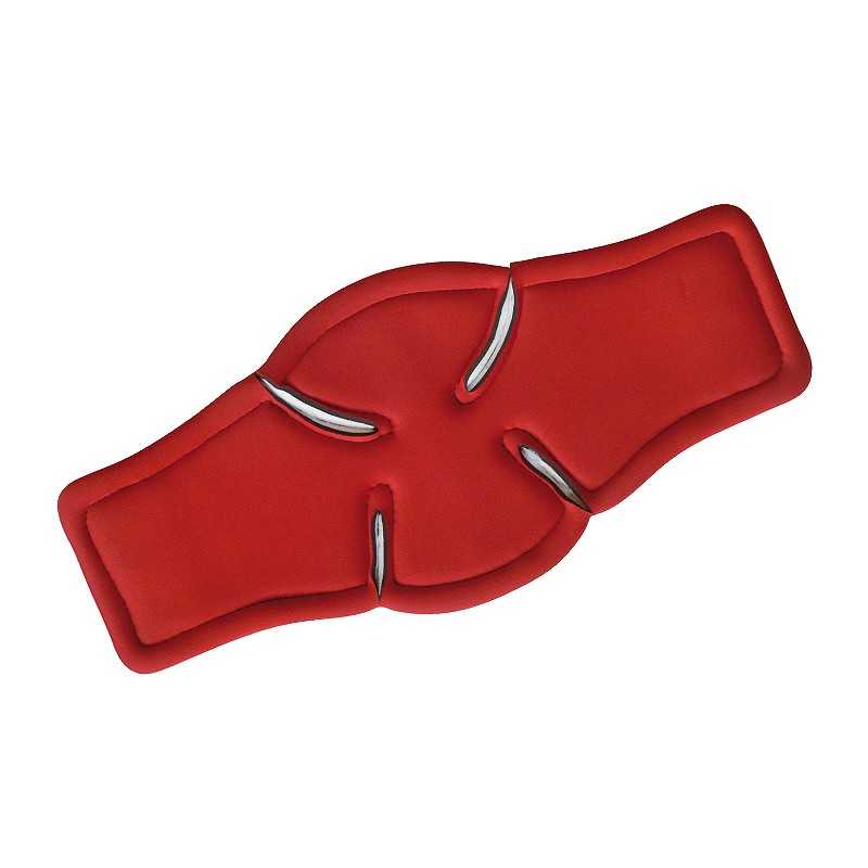 Apoio almofadado vermelho para joelho com recortes