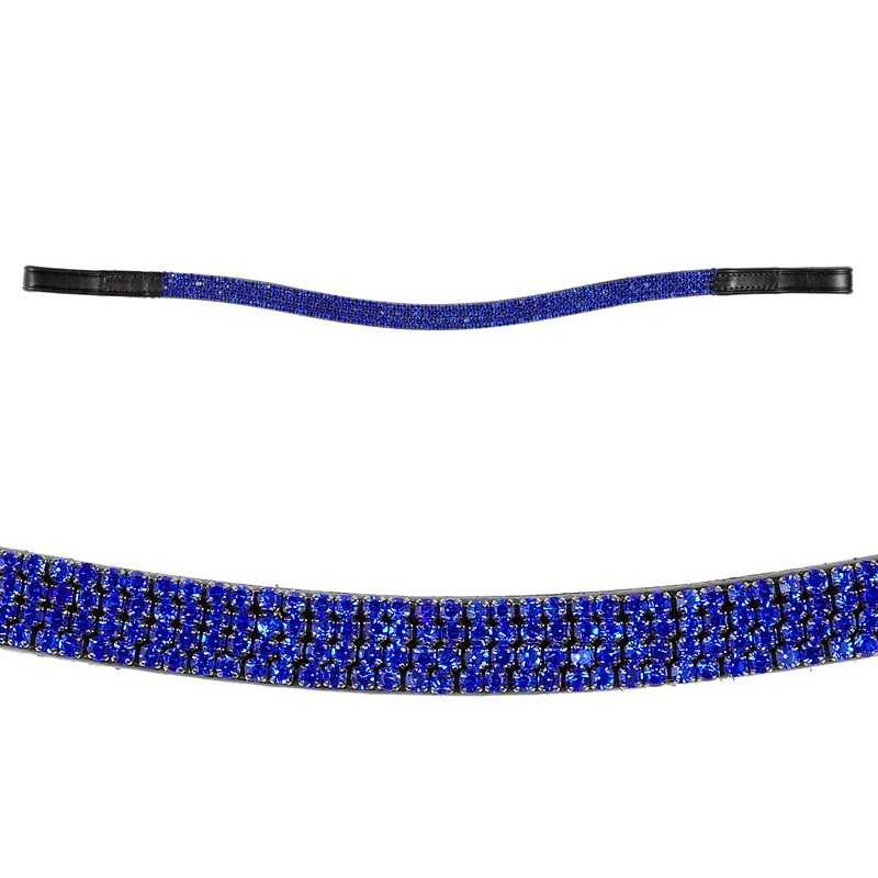 Faixa elástica azul com cristais e pontas pretas