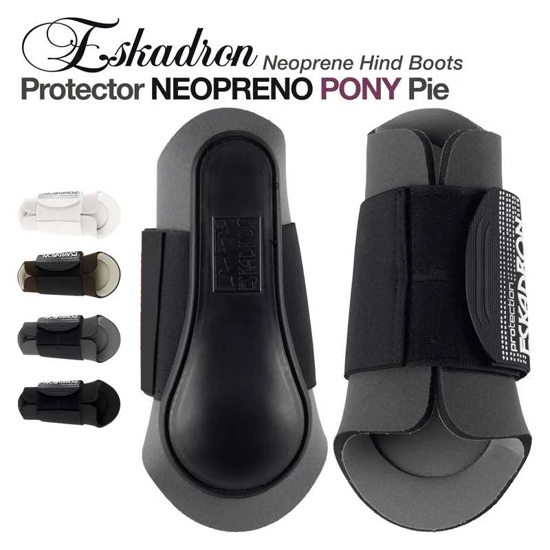 Botas de proteção para cavalo Eskadron Neoprene Hind Boots pretas para pônei