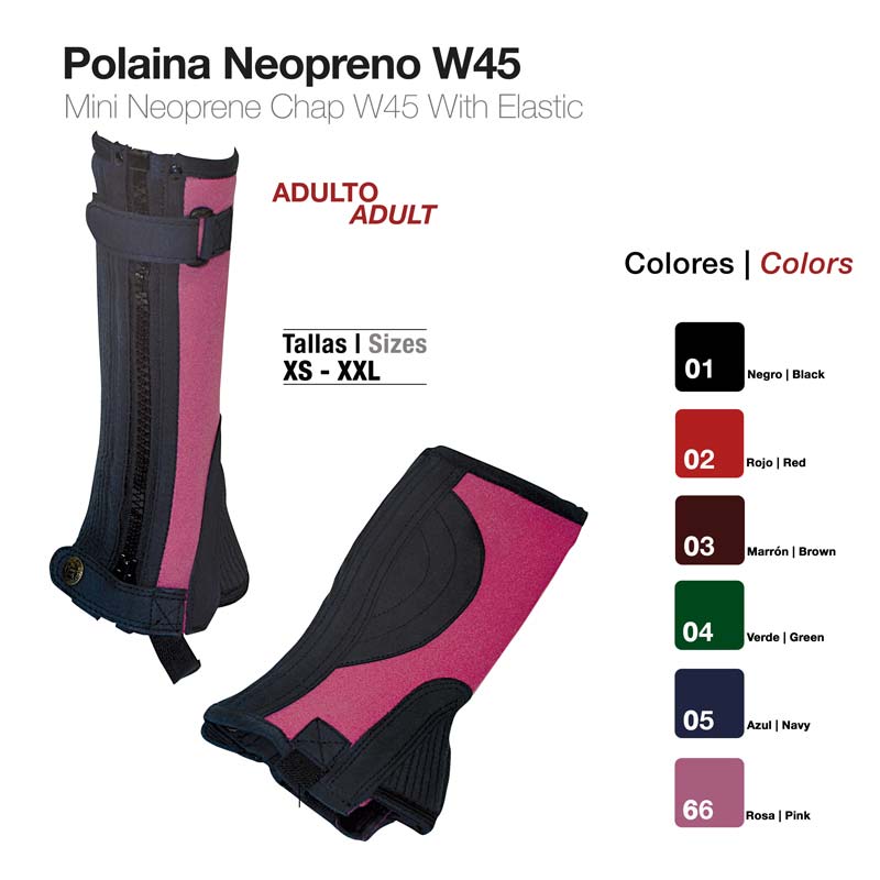 Mini polaina de neopreno W45 para adulto em cores diversas