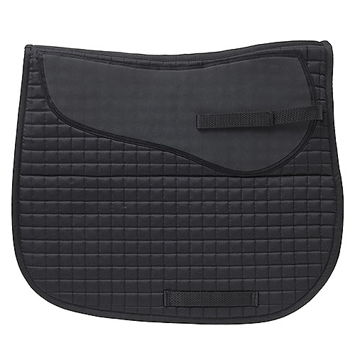 Sela acolchoada de cavalo preta com padrão de quadrados
