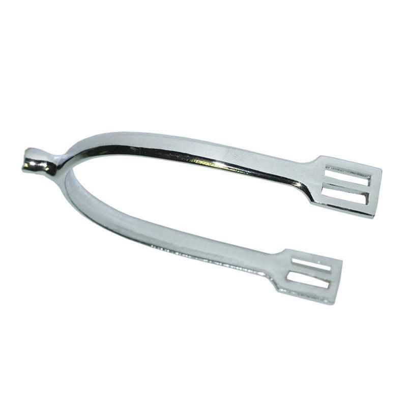 Espera metálica prateada com extremidades em forma de garfo