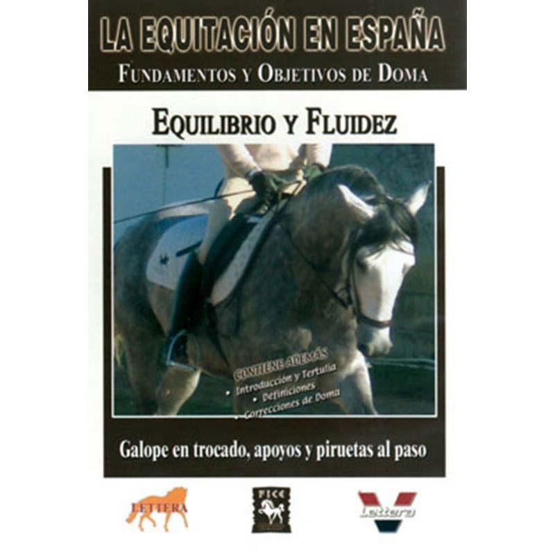 Capa de livro sobre equitação com cavalo cinza e cavaleiro