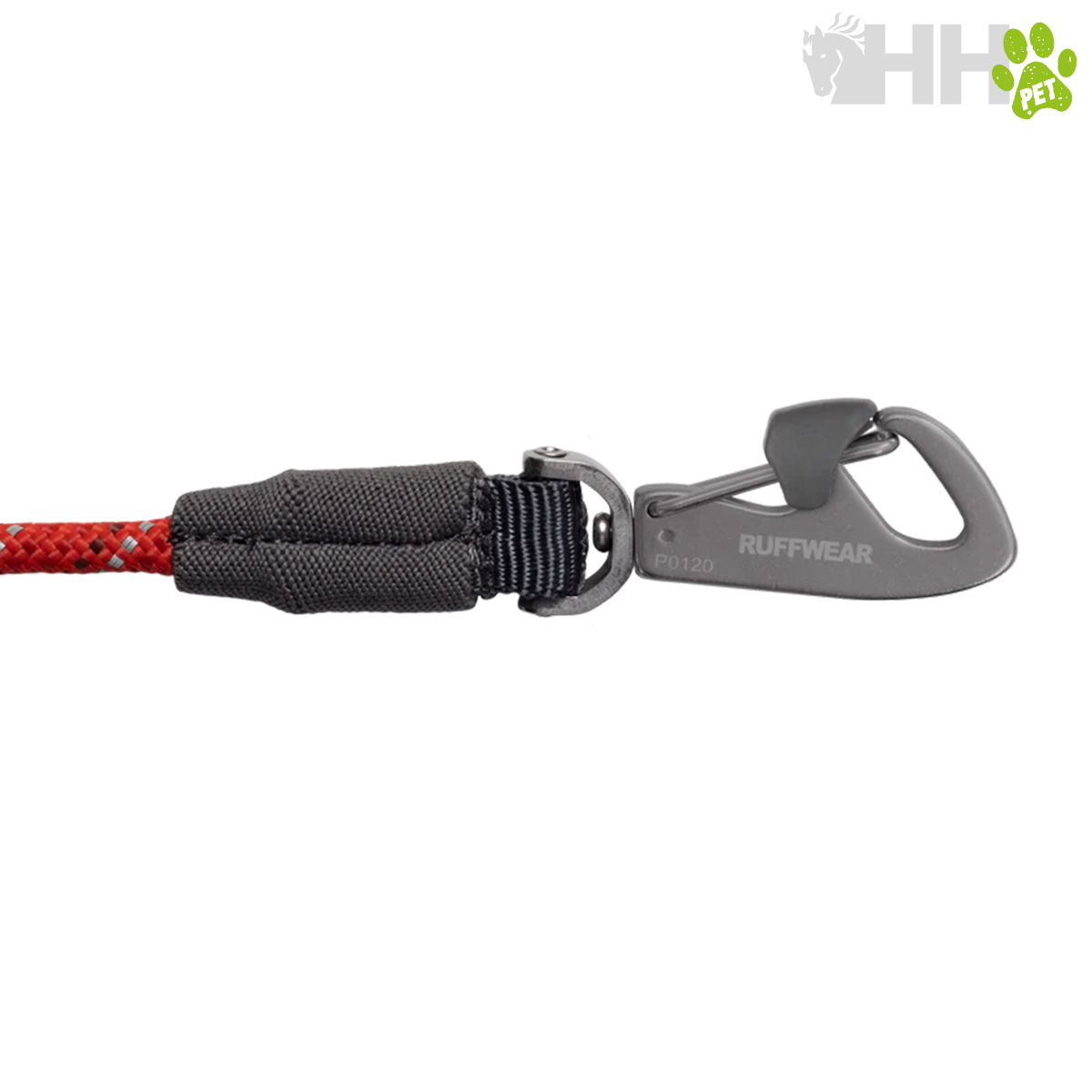 Correia para cão vermelha com mosquetão cinzento RUFFWEAR