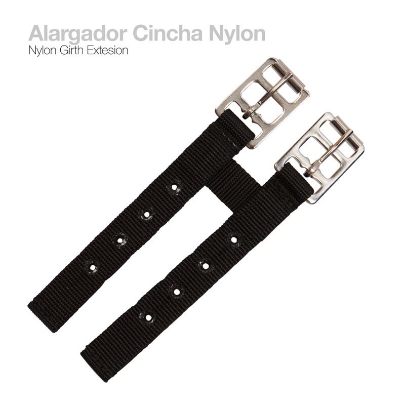 Alargadores de cinta nylon preto com fivela metálica
