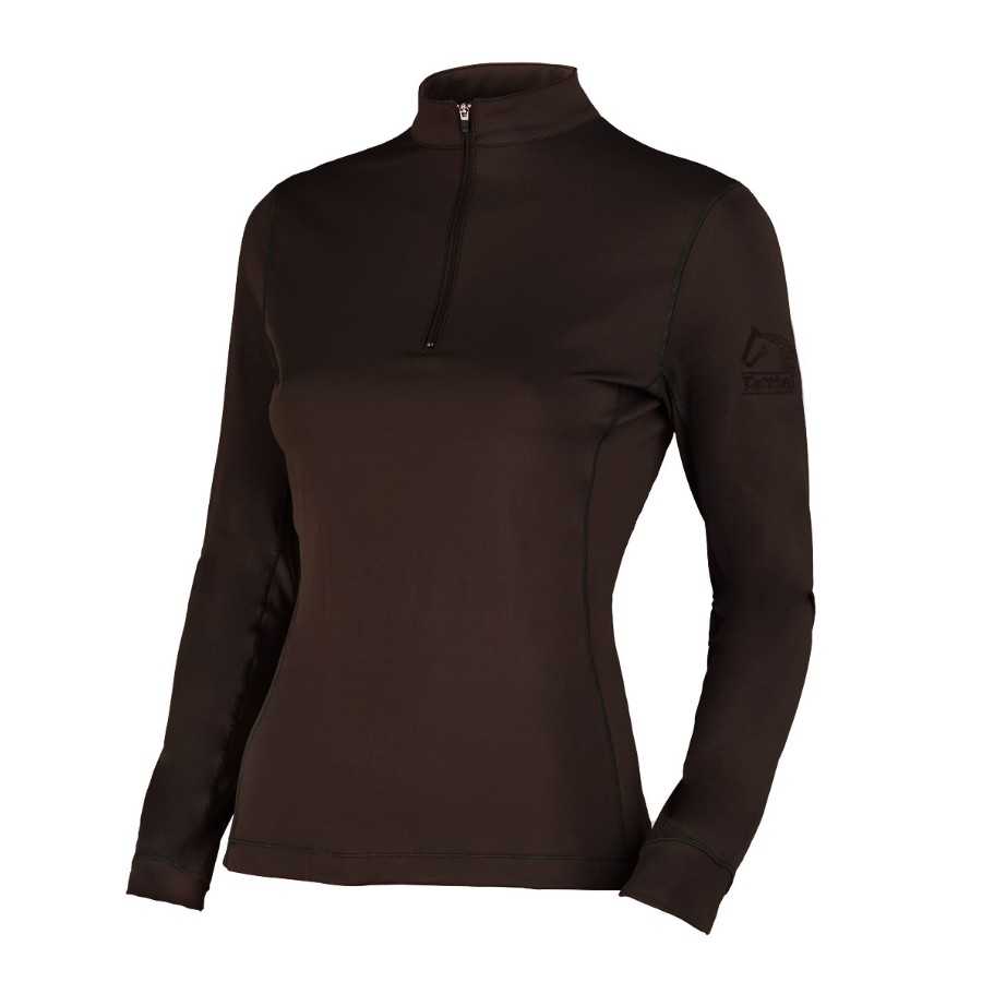 Camisola feminina preta de manga comprida com fecho