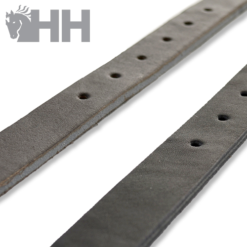 Tiras de pele para cinturão cinzento e preto com logótipo HH