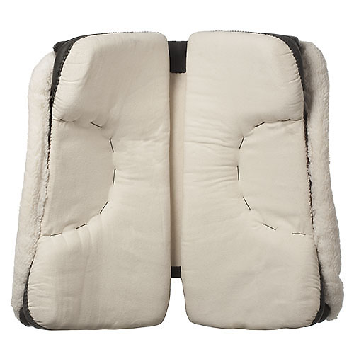 Almofada de assento creme acolchoada com bordas pretas