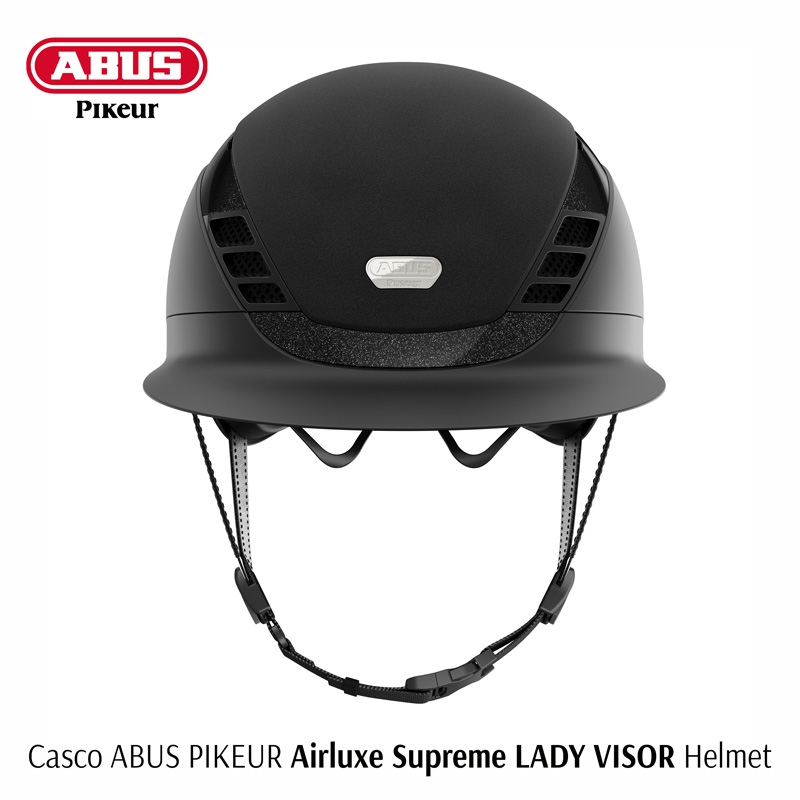 Capacete ABUS Pikeur Airluxe Supreme LADY VISOR preto com viseira curta
